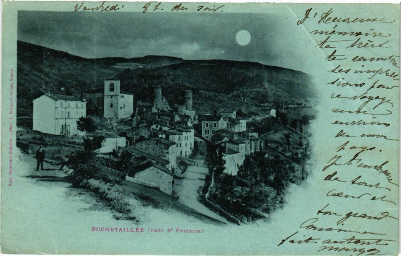 Carte postale ancienne Rochetaillee pres Saint-Etienne à Roche