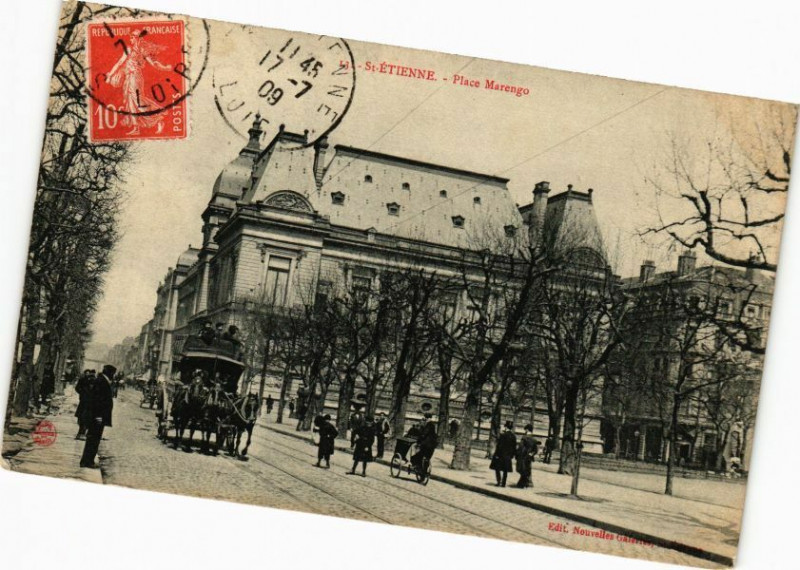 Carte postale ancienne Saint-Etienne - Place Marengo à Saint-Étienne
