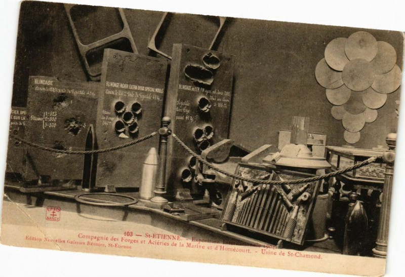 Carte postale ancienne Saint-Etienne - Exposition Interieure de 1904 - Compagnie des Forges à Saint-Étienne