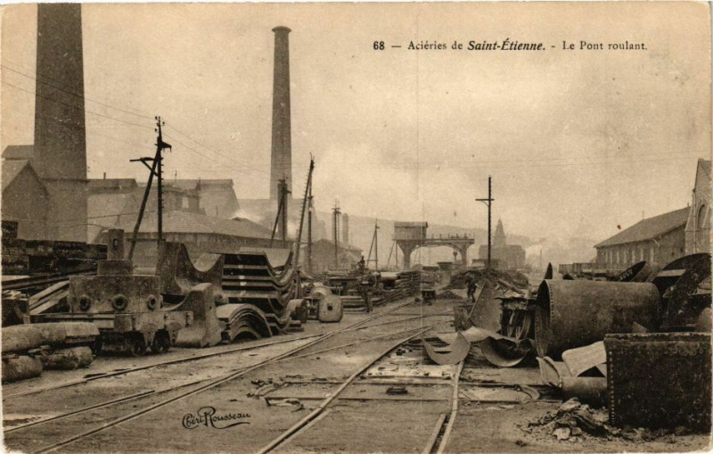 Carte postale ancienne Aciéries de Saint-Etienne - Le Pont roulant