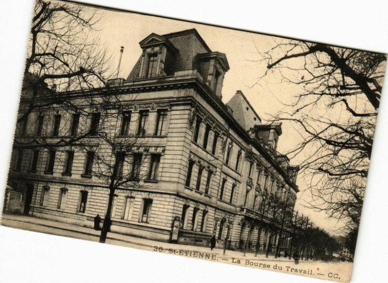 Carte postale ancienne Saint-Etienne - La Bourse du Travail à Saint-Étienne