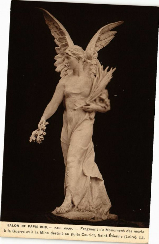 Carte postale ancienne Salon de Paris 1919 - Paul Graf - Fragement du Monument des Morts