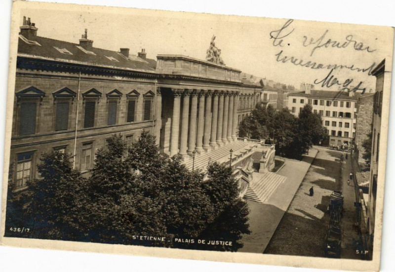 Carte postale ancienne Saint-Etienne - Palais de Justice à Saint-Étienne