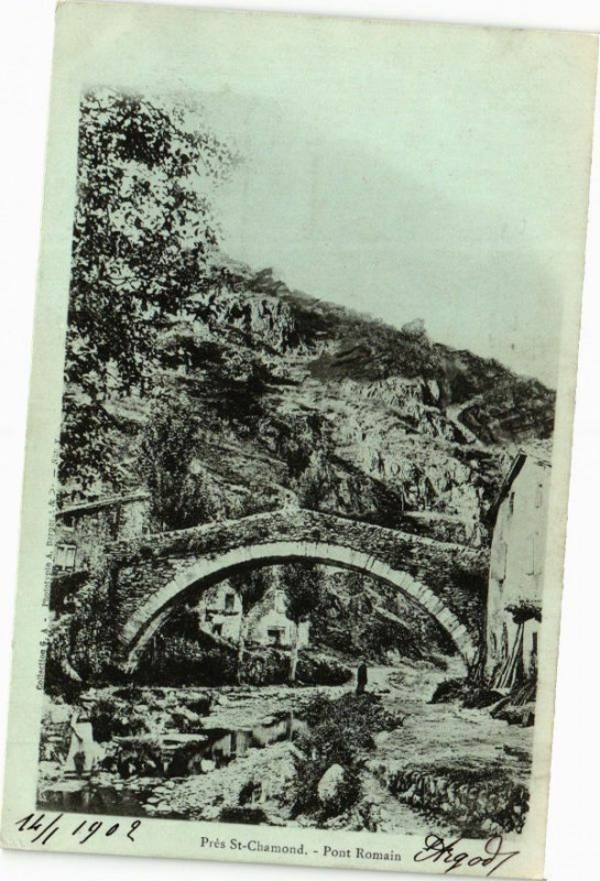 Carte postale ancienne Pres Saint-Chamond - Pont Romain à Saint-Chamond