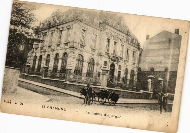 Carte postale ancienne Saint-Chamond - La Caisse d'Epargne à Saint-Chamond