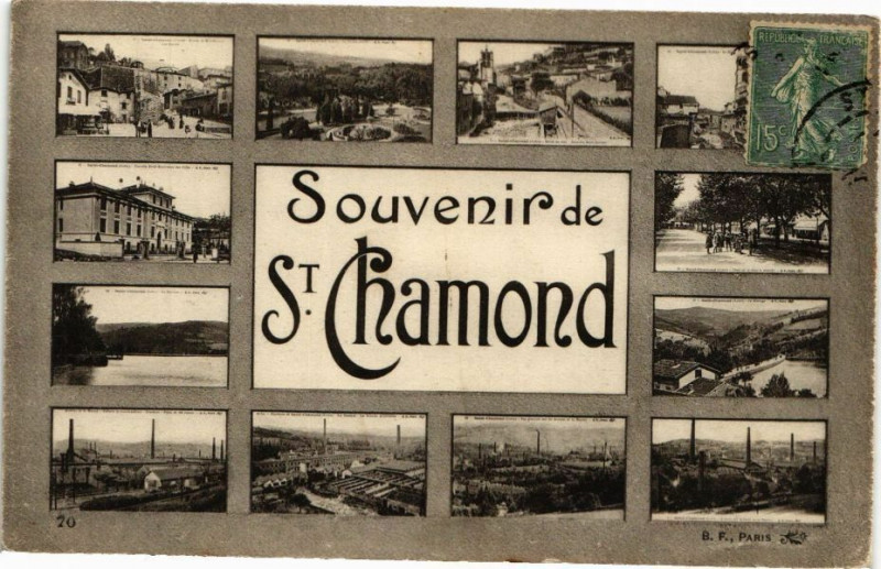 Carte postale ancienne Souvenir de Saint-Chamond à Saint-Chamond