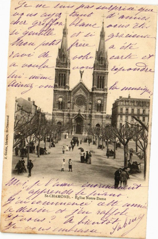Carte postale ancienne Saint-Chamond - Eglise Notre-Dame à Saint-Chamond