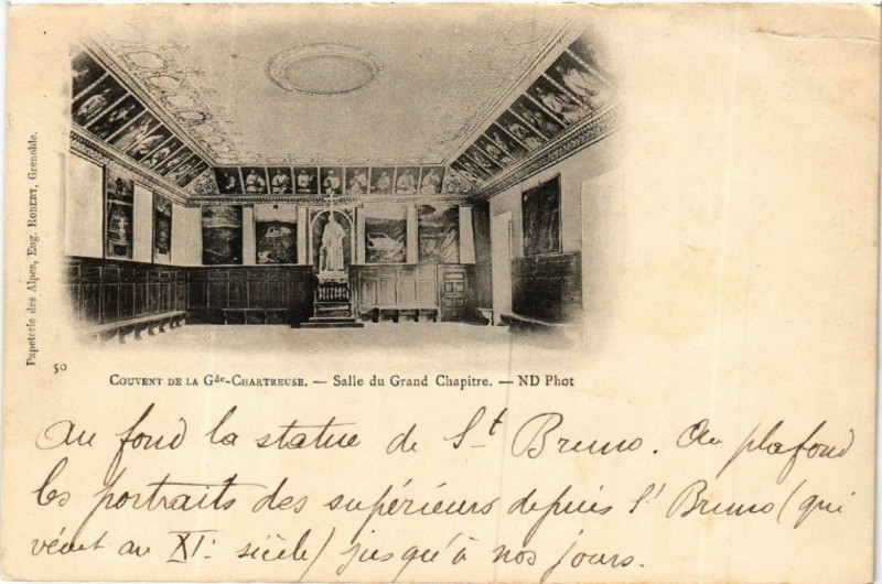 Carte postale ancienne Couvent de la Grande-Chartreuse - Salle du Grand Chapitre