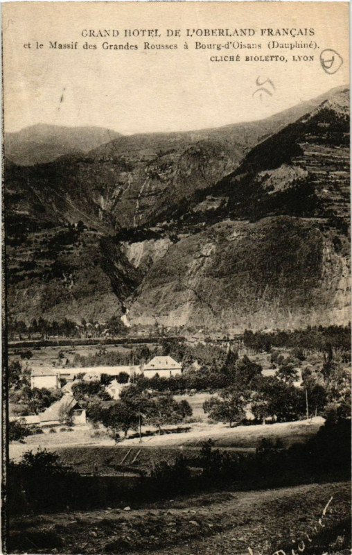 Carte postale ancienne Bourg-d'Oisans - Grand Hotel de L'Oberland Francais