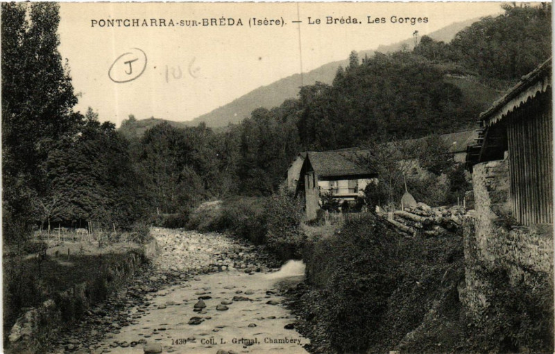 Carte postale ancienne Pontcharra-sur-Breda - Le Breda - Les Gorges à Pontcharra