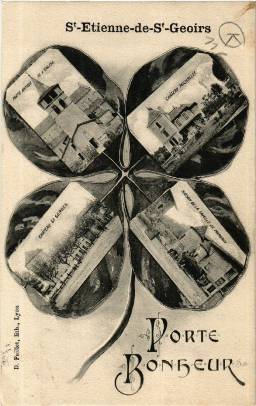 Carte postale ancienne Saint-Etienne-de-Saint-Geoirs - Scenes - Porte Bonheur à Saint-Étienne-de-Saint-Geoirs