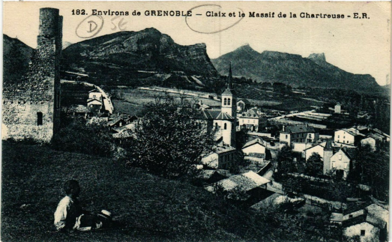 Carte postale ancienne Claix - Claix et le Massif de la Chartreuse à Claix