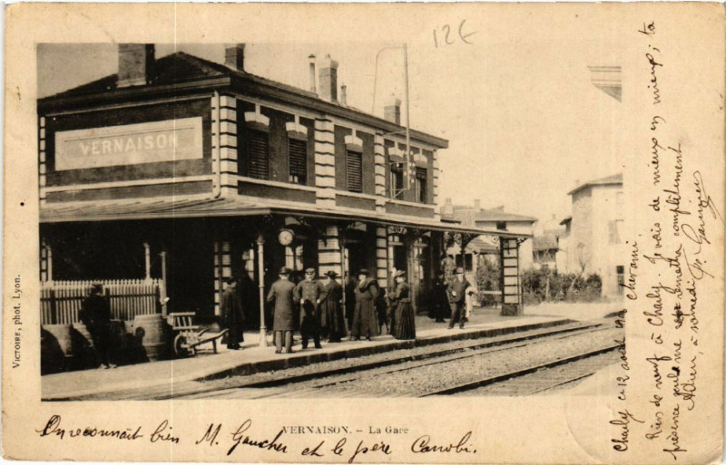 Carte postale ancienne Vernaison - La Gare