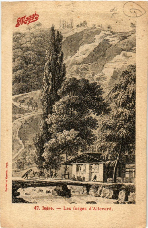 Carte postale ancienne Allevard - Les Forges d'Allevard à Allevard