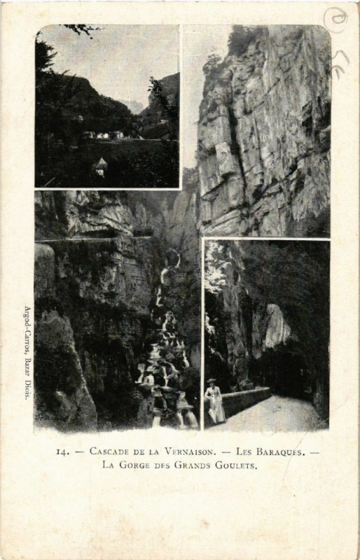 Carte postale ancienne Cascade de la Vernaison - Les Baraques - La Gorge