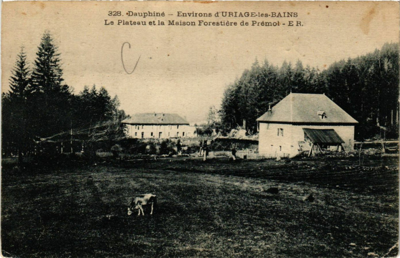 Carte postale ancienne Uriage-les-Bains - Env. - Premol - Le Plateau et la Maison