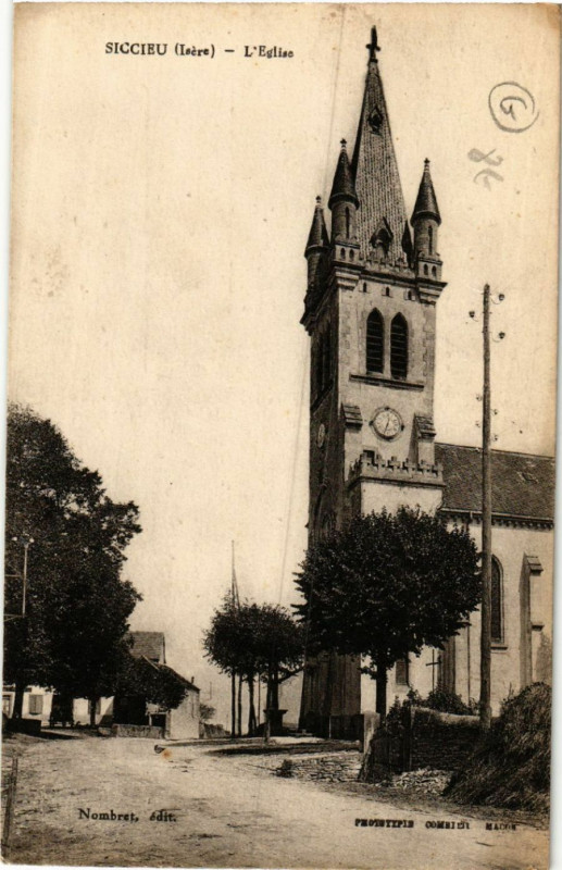 Carte postale ancienne Succieu - L'Eglise à Succieu