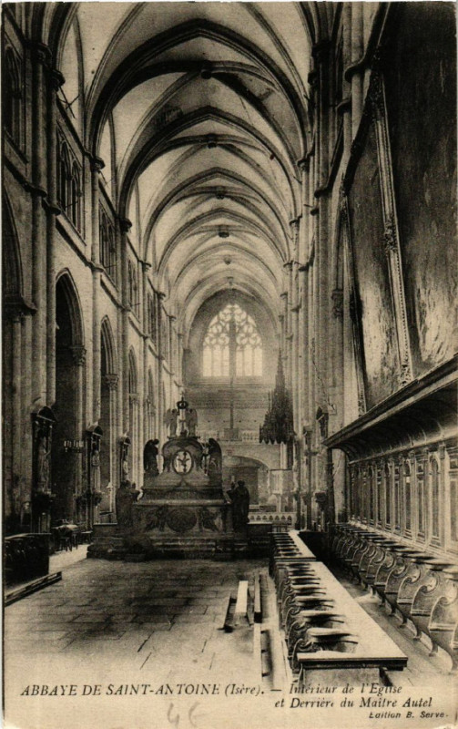 Carte postale ancienne Abbaye de Saint-Antoine - Intérieur de l'Eglise