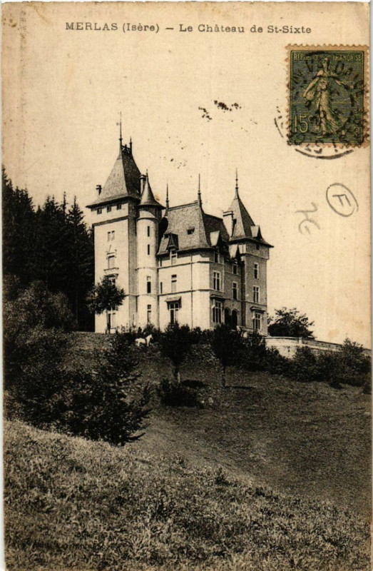 Carte postale ancienne Merlas - Le Chateau de Saint-SIXTe à Merlas