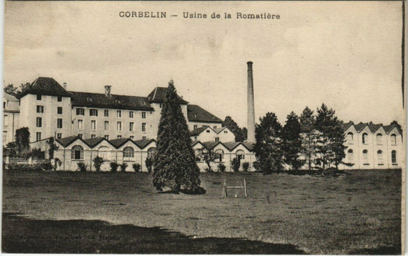 Carte postale ancienne Corbelin - Usine de la Romatiere à Corbelin