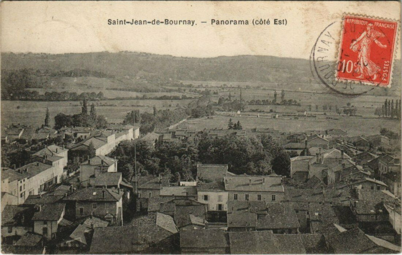 Carte postale ancienne Saint-Jean de Bournay - Panorama (cote Est) à Saint-Jean-de-Bournay