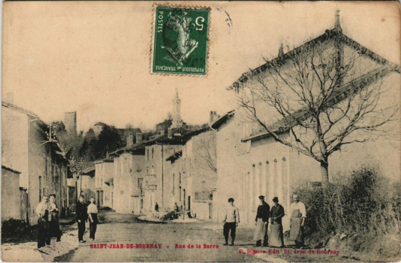 Carte postale ancienne Saint-Jean de Bournay - Rue de la Barre à Saint-Jean-de-Bournay