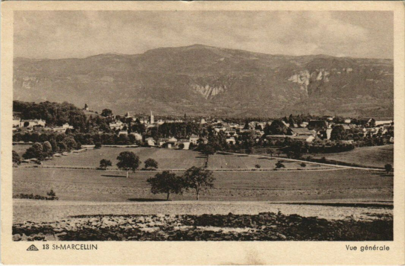 Carte postale ancienne Saint-Marcellin - Vue générale à Saint-Marcellin