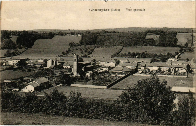 Carte postale ancienne Champier - Vue Generale France à Champier