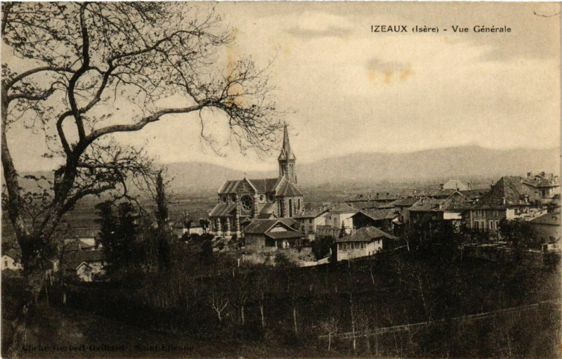 Carte postale ancienne Izeaux - Vue Generale France à Izeaux