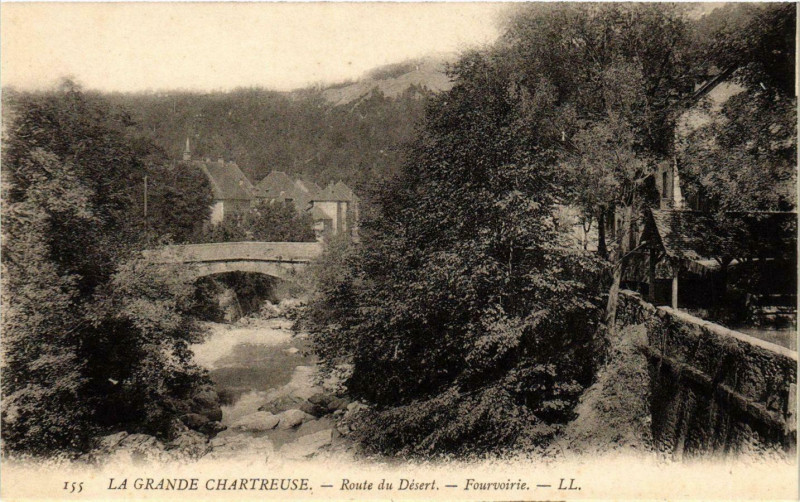 Carte postale ancienne La Grande Chartreuse - Route du Desert - Fourvoirie France à Four