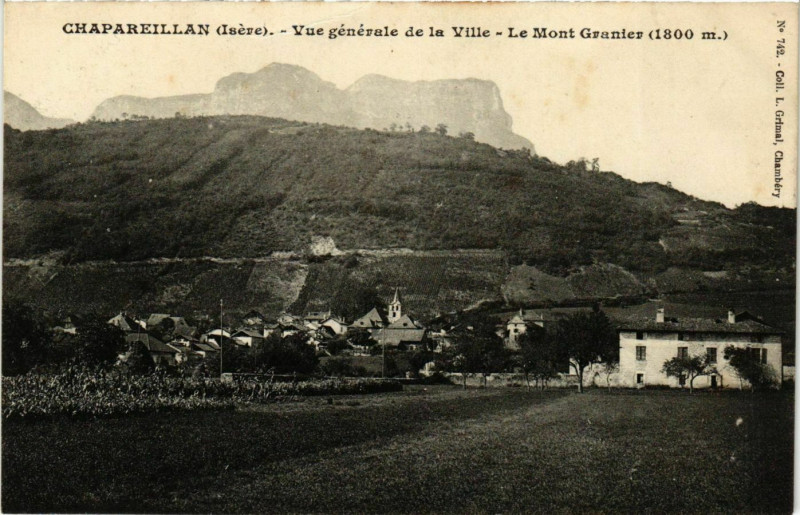 Carte postale ancienne Chapareillan - Vue Generale de la Ville - Le Mont Granier France à Chapareillan