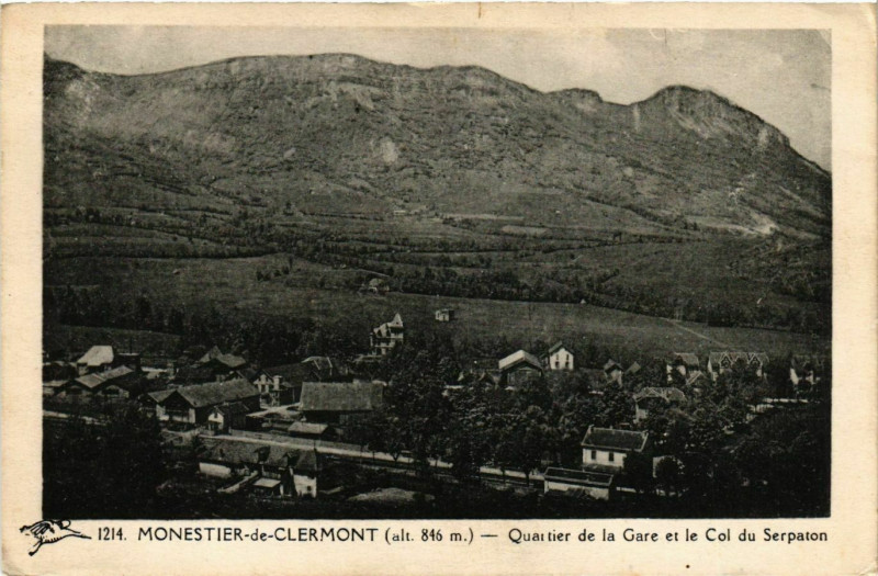 Carte postale ancienne Monestier-de-Clermont - Quartier de la Gare France à Monestier-de-Clermont