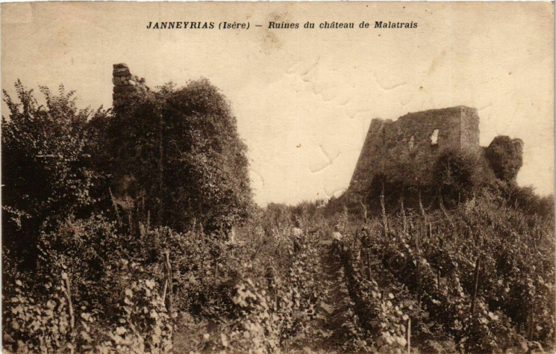 Carte postale ancienne Janneyrias - Ruines du Chateau de Malatrais France à Janneyrias