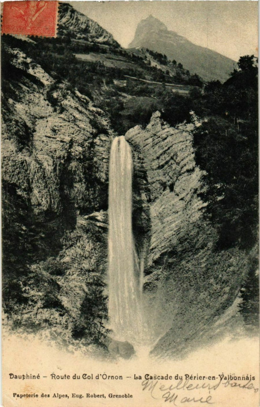 Carte postale ancienne La Cascade du Perier-en-Valbonnais France à Valbonnais