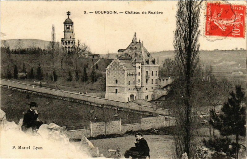Carte postale ancienne Bourgoin - Chateau de Roziere France à Oz