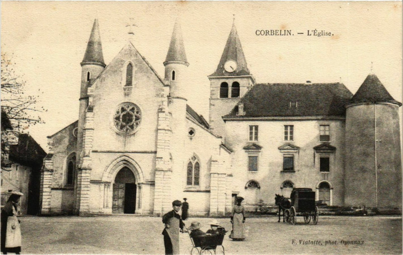 Carte postale ancienne Corbelin - L'Eglise France à Corbelin