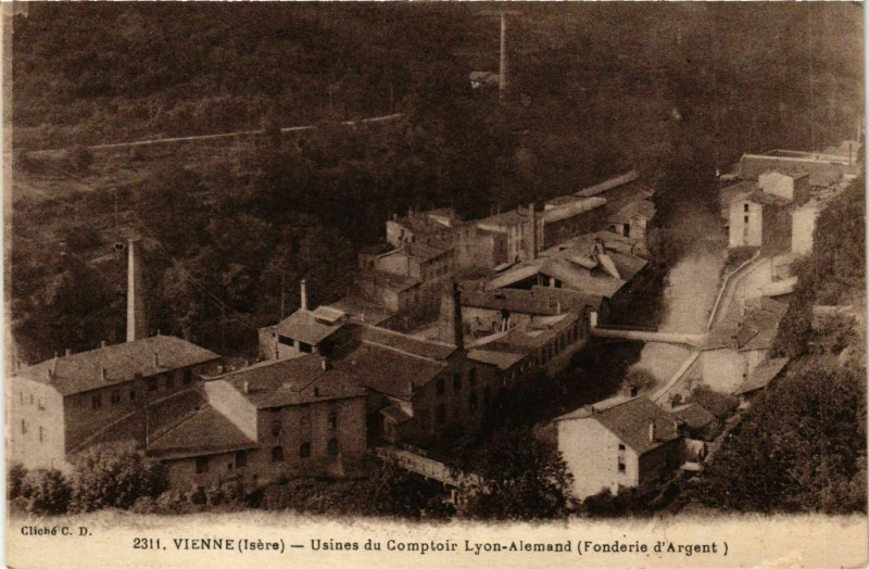 Carte postale ancienne Vienne - Usines du Comptoir Lyon-Allemand France à Vienne