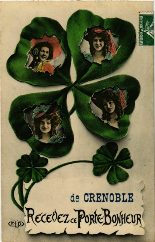 Carte postale ancienne Grenoble - Femmes - Ladies in a Clover France à Grenoble
