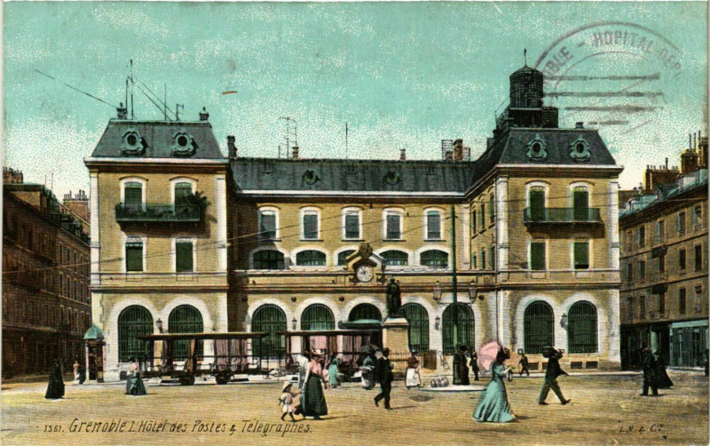 Carte postale ancienne Grenoble - Hotel des Postes et Telegraphes France à Grenoble