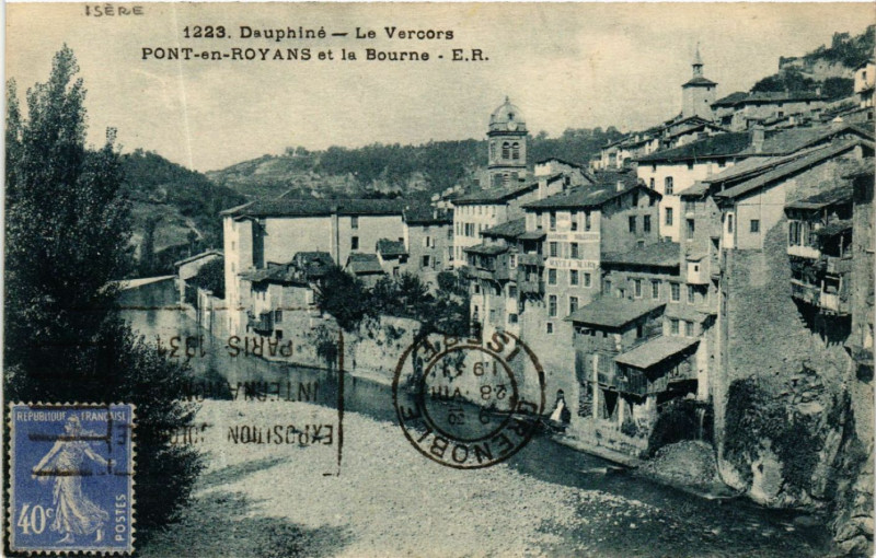 Carte postale ancienne Dauphine - Le Vercors - Pont-en-Royans et la Bourne à Pont-en-Royans