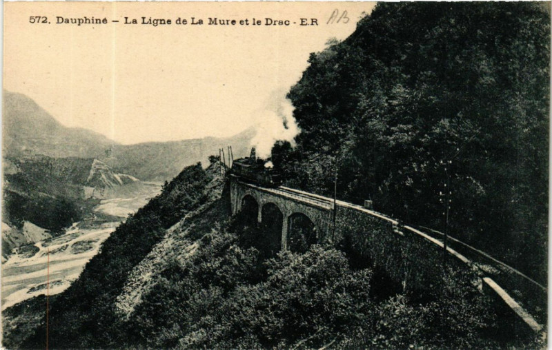 Carte postale ancienne Dauphine - Ligne de La Mure et le Drac à La Mure