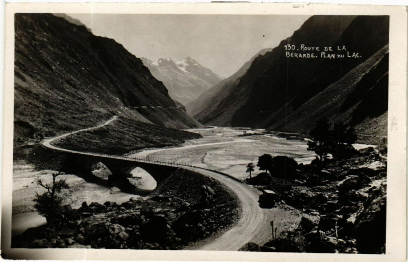 Carte postale ancienne Route de la Berarde. Plan du Lac à Plan