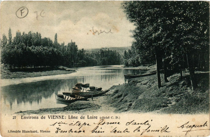 Carte postale ancienne Vienne - Env. - Lone de Loire à Vienne