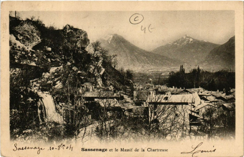 Carte postale ancienne Sassenage - Sassenage et le Massif de la Chartreuse à Sassenage