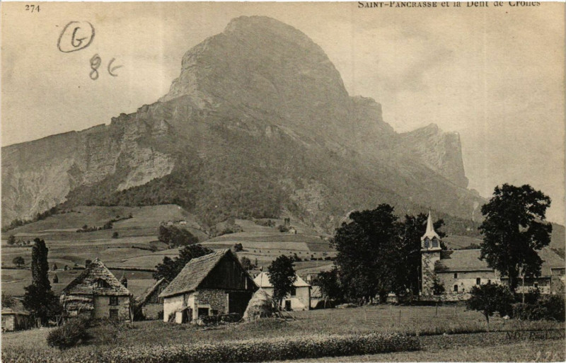 Carte postale ancienne St-Pancrasse - St-Pancrasse et la Dent de Crolles à Crolles