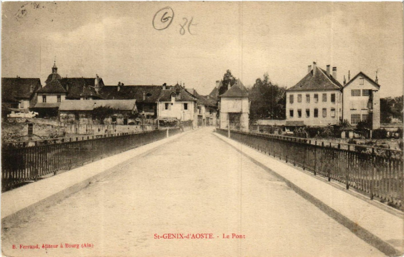 Carte postale ancienne Saint-Genix-d'Aoste - Le Pont à Aoste