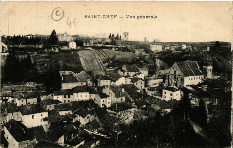 Carte postale ancienne Saint-Chef - Vue générale à Saint-Chef