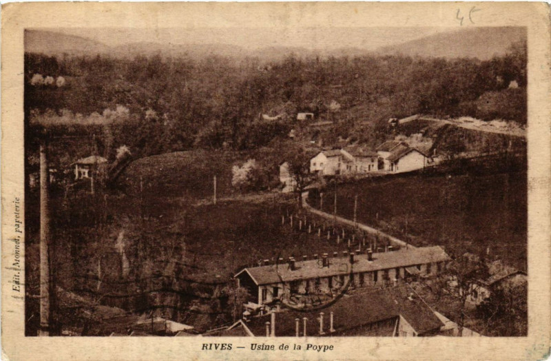 Carte postale ancienne Rives - Usine de la Poype à Rives
