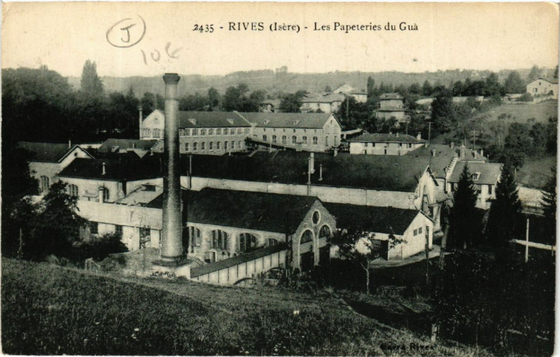 Carte postale ancienne Rives - Les Papeteries du Gua à Rives