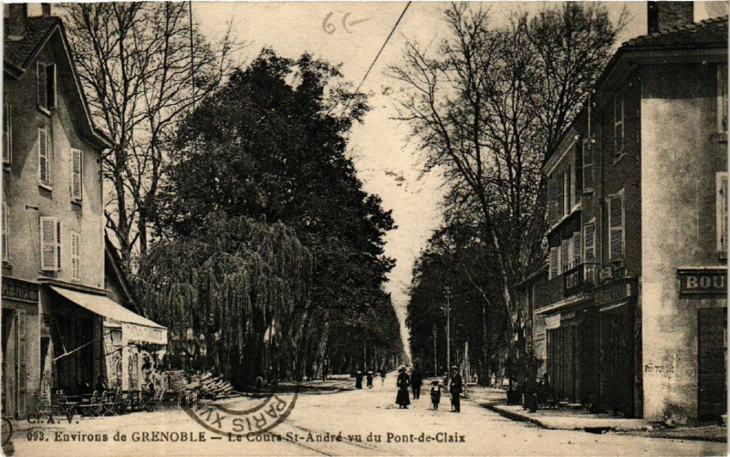 Carte postale ancienne Pont-de-Claix - Le Cours St-Andre vu-du-Pont-de-Claix à Claix